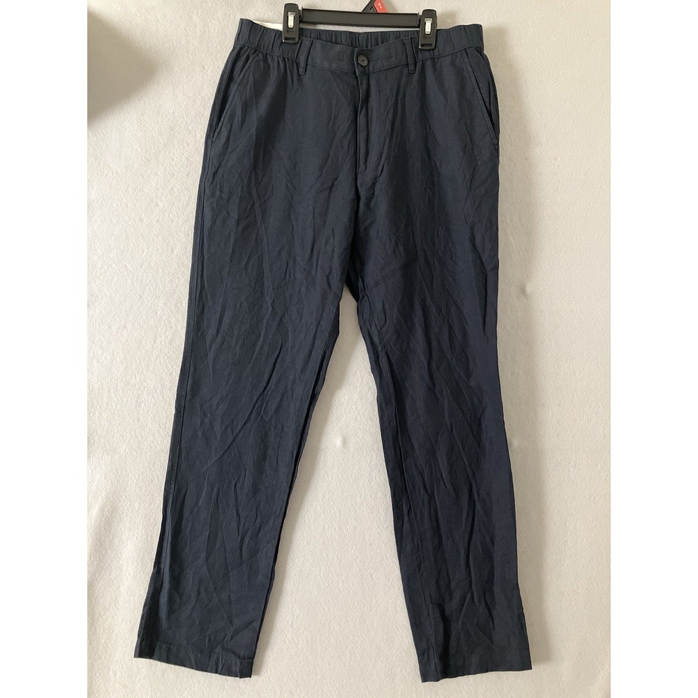 Uniqlo Linen Blend Relaxed Pants Men's (M) Waist 30-33in Navy Preppy Casual